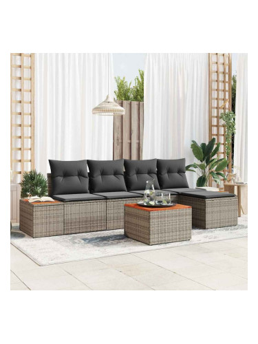 Sonata H Градински Софа Комплект 6 pcs Сив 184 x 62 x 85 см Полиратан