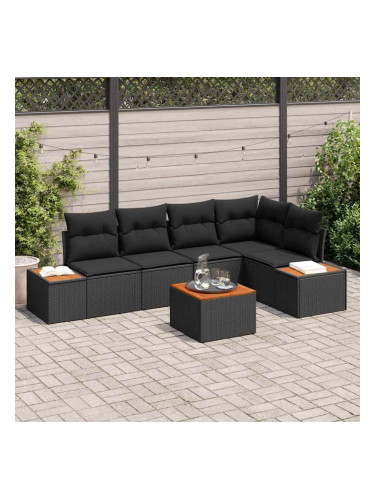 Sonata H Градински Софа Комплект 6 pcs Черно 264 x 154 x 85 см Полиратан