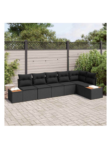 Sonata H Градински Софа Комплект 6 pcs Черно 319 x 154 x 85 см Полиратан