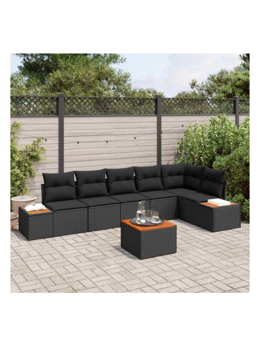 Sonata H Градински Софа Комплект 7 pcs Черно 319 x 154 x 85 см Полиратан