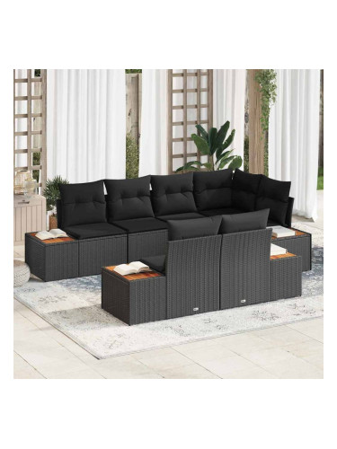 Sonata H Градински Софа Комплект 7 pcs Черно 264 x 154 x 85 см Полиратан