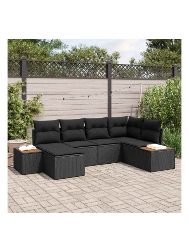 Sonata H Градински Софа Комплект 6 pcs Черно 264 x 154 x 85 см Полиратан