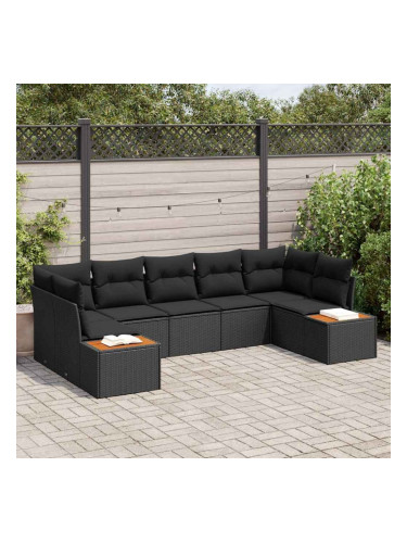 Sonata H Градински Софа Комплект 7 pcs Черно 289 x 154 x 85 см Полиратан