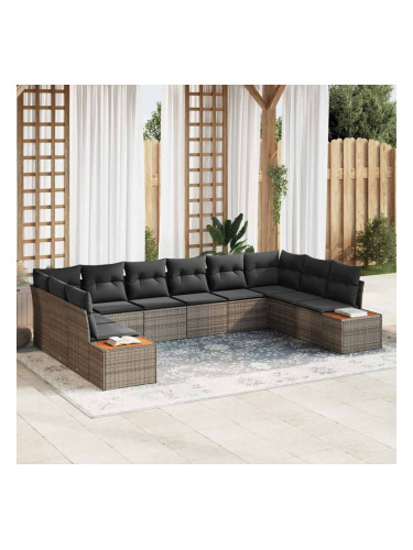 Sonata H Градински Софа Комплект 10 pcs Сив 344 x 209 x 85 см Полиратан