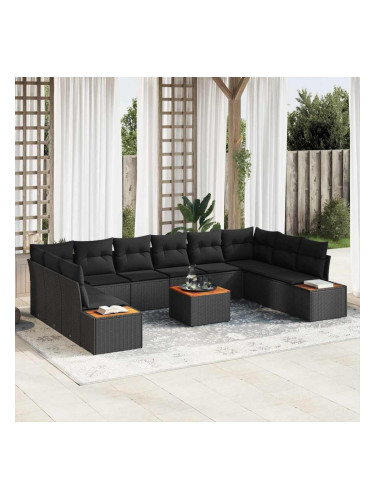 Sonata H Градински Софа Комплект 11 pcs Черно 344 x 209 x 85 см