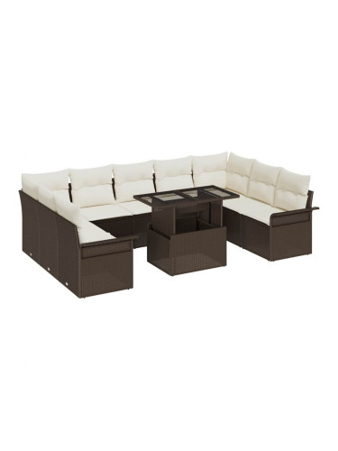 Sonata H Градински Софа Комплект 10 pcs Кафяво 100 x 55 x 73 см