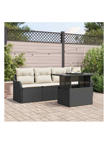 Sonata H Градински Софа Комплект 5 pcs Черно 100 x 55 x 73 см Полиратан
