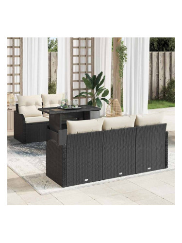 Sonata H Градински Софа Комплект 6 pcs Черно 100 x 55 x 73 см Полиратан