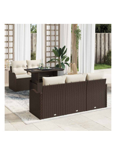 Sonata H Градински Софа Комплект 6 pcs Кафяво 100 x 55 x 73 см Полиратан