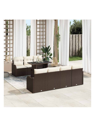 Sonata H Градински Софа Комплект 8 pcs Кафяво 100 x 55 x 73 см Полиратан