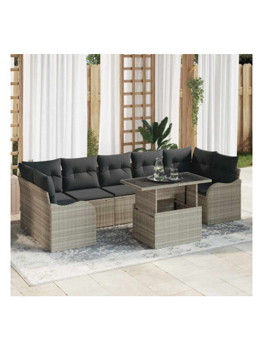 Sonata H Градински Софа Комплект 8 pcs Светлосиво 100 x 55 x 73 см