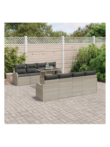 Sonata H Градински Софа Комплект 9 pcs Светлосиво 100 x 55 x 73 см