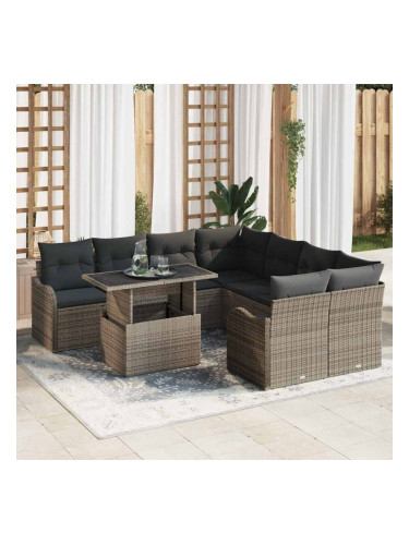 Sonata H Градински Софа Комплект 9 pcs Сив 100 х 55 х 73 см Полиратан