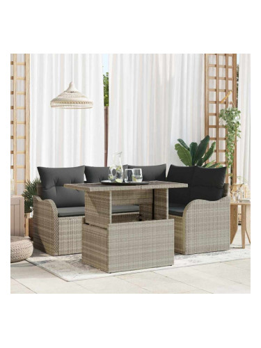 Sonata H Градински Софа Комплект 5 pcs Светлосиво 100 x 55 x 73 см