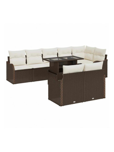 Sonata H Градински Софа Комплект 9 pcs Кафяво 100 x 55 x 73 см Полиратан