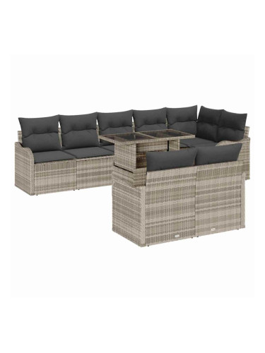 Sonata H Градински Софа Комплект 9 pcs Светлосиво 100 x 55 x 73 см