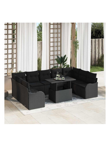 Sonata H Градински Софа Комплект 10 pcs Черно 100 x 55 x 73 см Полиратан