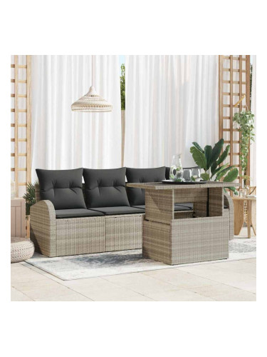 Sonata H Градински Софа Комплект 5 pcs Светлосиво 100 x 55 x 73 см