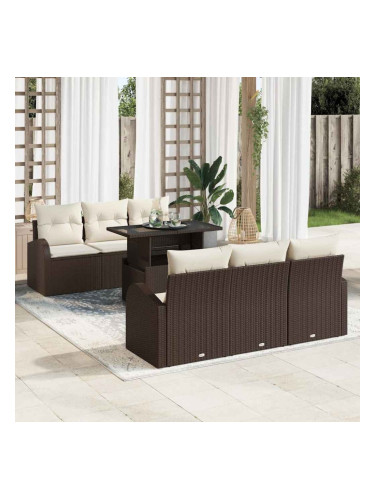 Sonata H Градински Софа Комплект 7 pcs Кафяво 100 x 55 x 73 см Полиратан