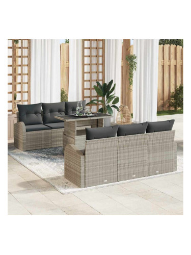 Sonata H Градински Софа Комплект 7 pcs Светлосиво 100 x 55 x 73 см