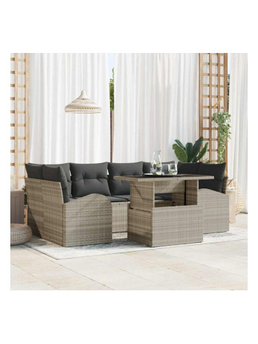 Sonata H Градински Софа Комплект 7 pcs Светлосиво 100 x 55 x 73 см