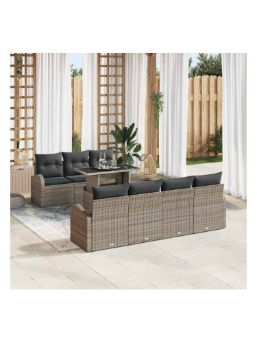 Sonata H Градински Софа Комплект 8 pcs Сив 100 х 55 х 73 см Полиратан
