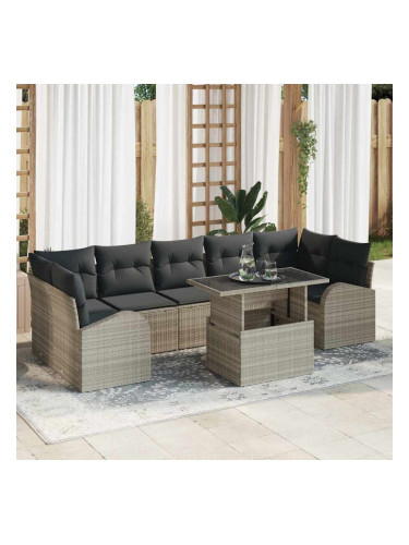 Sonata H Градински Софа Комплект 8 pcs Светлосиво 100 х 55 х 73 см