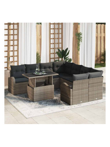 Sonata H Градински Софа Комплект 9 pcs Сив 100 x 55 x 73 см Полиратан
