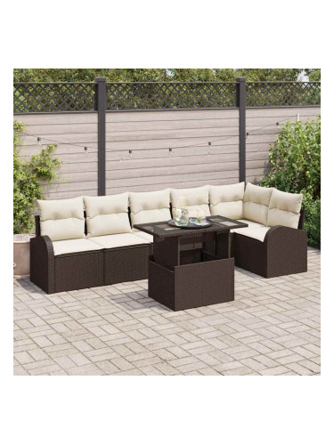 Sonata H Градински Софа Комплект 7 pcs Кафяво 100 x 55 x 73 см Полиратан