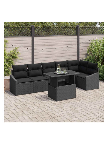 Sonata H Градински Софа Комплект 7 pcs Черно 100 x 55 x 73 см