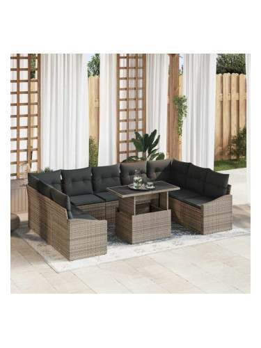 Sonata H Градински Софа Комплект 10 pcs Сив 100 x 55 x 73 см
