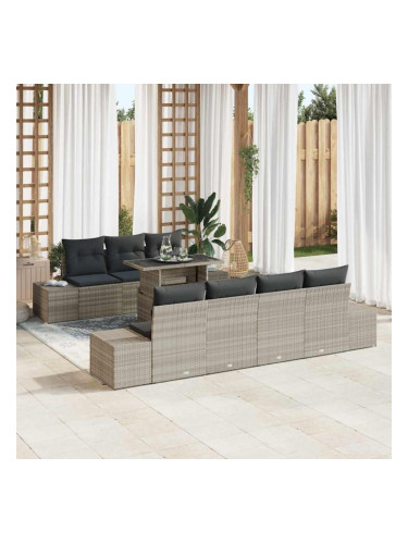 Sonata H Градински Софа Комплект 8 pcs Светло сиво и тъмно сиво