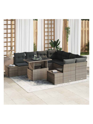 Sonata H Градински Софа Комплект 9 pcs Сив 100 x 55 x 73 см