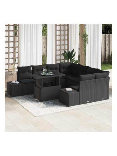 Sonata H Градински Софа Комплект 9 pcs Черно 100 x 55 x 73 см