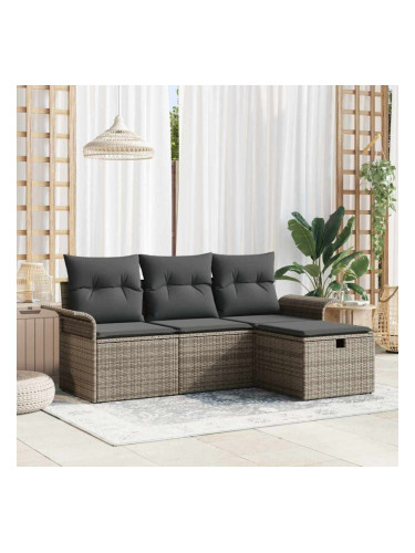 Sonata H Градински Софа Комплект 4 pcs Сив 196 x 117 x 85 см Полиратан