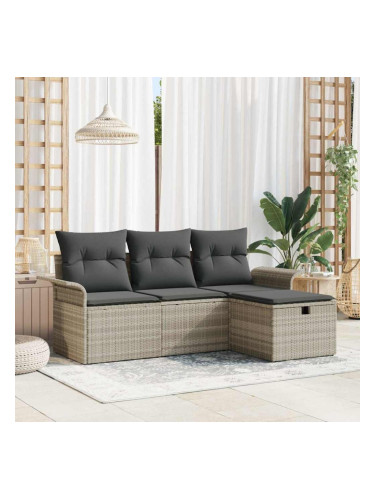 Sonata H Градински Софа Комплект 4 pcs Светлосиво 196 x 117 x 85 см