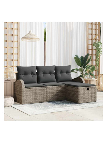 Sonata H Градински Софа Комплект 4 pcs Сив 179 x 117 x 85 см Полиратан