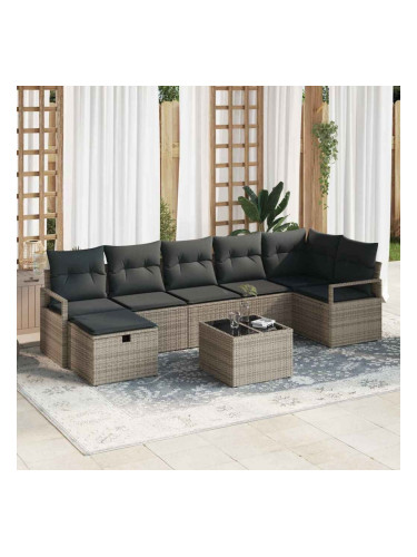 Sonata H Градински Софа Комплект 8 pcs Сив 287 x 122 x 85 см Полиратан