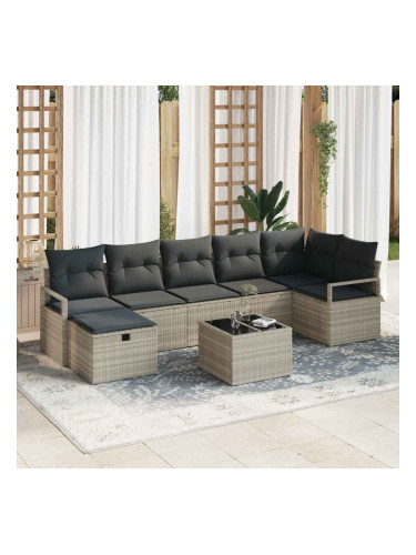 Sonata H Градински Софа Комплект 8 pcs Светлосиво 287 x 122 x 85 см