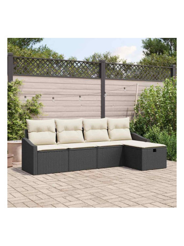 Sonata H Градински Софа Комплект 5 pcs Черно 233 x 117 x 85 см Полиратан