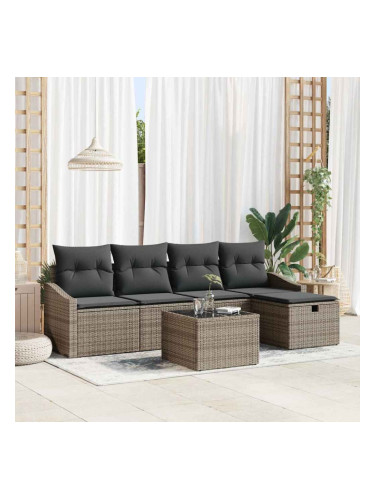 Sonata H Градински Софа Комплект 6 pcs Сив 55 x 55 x 37 см Полиратан