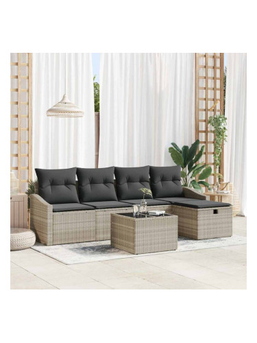 Sonata H Градински Софа Комплект 6 pcs Светлосиво 55 x 55 x 37 см