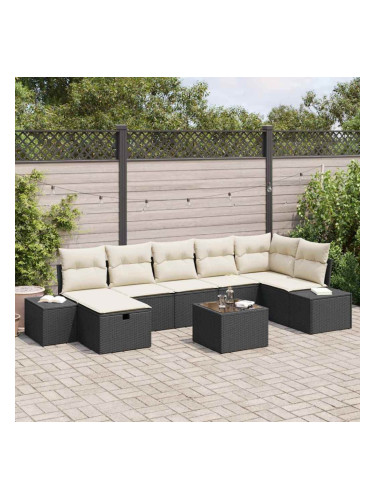 Sonata H Градински Софа Комплект 8 pcs Черно 55 х 62 х 69 см Полиратан