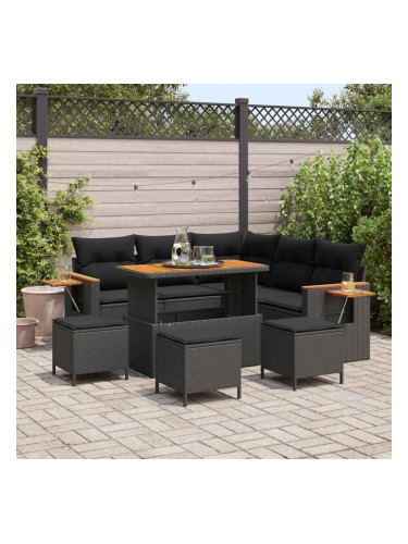 Sonata H Градински Софа Комплект 9 pcs Черно 110 x 55 x 71 см