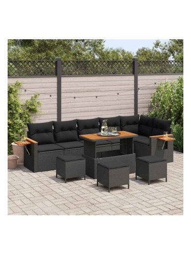 Sonata H Градински Софа Комплект 10 pcs Черно 110 x 55 x 71 см