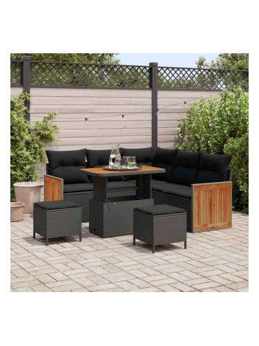 Sonata H Градински Софа Комплект 8 pcs Черно 90 x 55 x 71 cm