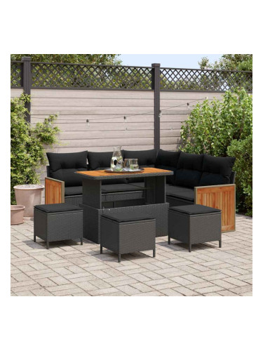 Sonata H Градински Софа Комплект 9 pcs Черно 110 x 55 x 71 см