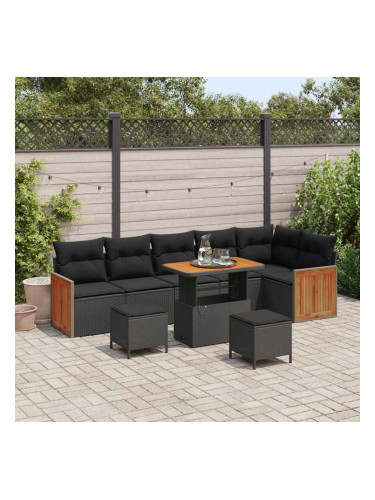 Sonata H Градински Софа Комплект 9 pcs Черно 90 x 55 x 71 cm