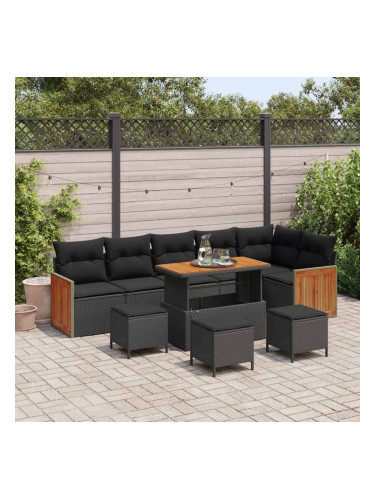 Sonata H Градински Софа Комплект 10 pcs Черно 110 x 55 x 71 см