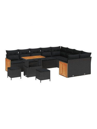 Sonata H Градински Софа Комплект 12 pcs Черно 90 x 55 x 71 cm